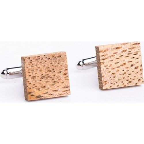 Men Cufflinks Square Wooden Decoration Suit Shirt Fitting Fashion Creative Wood Jewelry Charms Gifts High Unique Elegant