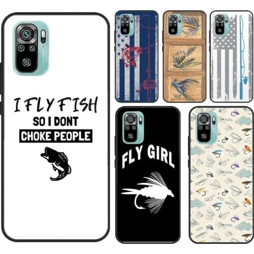 Fly Fishing Lure For Xiaomi Redmi Note 9 Pro Note 10 Pro 7 8 9S 8T Back Cover For Redmi 9T 9C 9A K40 Case