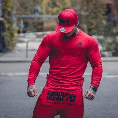 Mens New Jogger Workout Tight Long sleeve T-shirt Man Gyms Fitness Fashion Casual t shirt Male Fashion Long sleeve Tees Tops