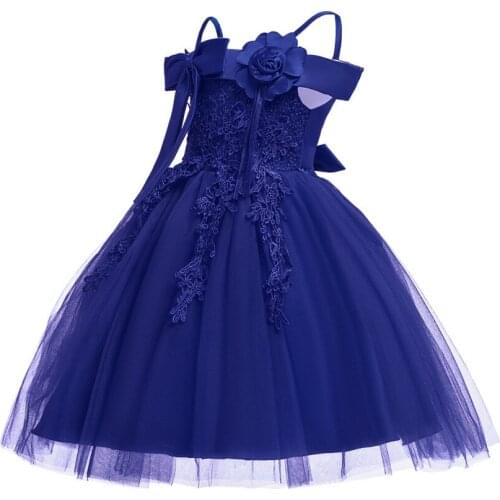 2020 new fashion childrens clothing Princess Wedding Flower Girl Dress Word Shoulder