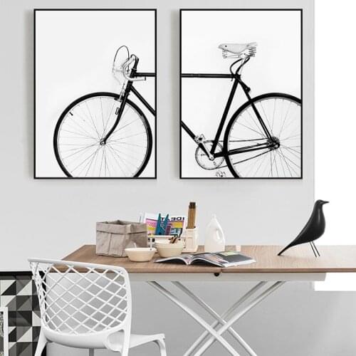 Modern Simple Style Bicycle Posters and Prints Wall Art Black White Bike Canvas Painting Bedroom Living Room Home Decoration