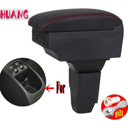 Car Armrest For Peugeot 206 206+207 Compact 2009-2012 Centre Arm Rest PU Leather Center Console Storage Box Tray Cup Holder
