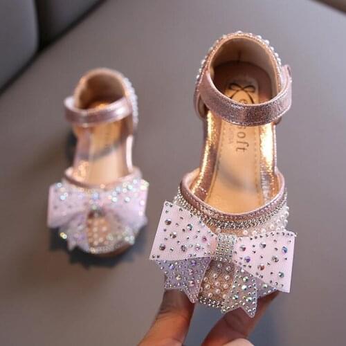 Princess Sandals Children Casual Shoes New Girls Sequins Wedding Party Kids Baby Girls School Dance Sandals Size 21-36