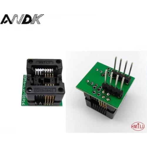SOP8 to DIP8 Socket SOP8 socket Pitch 1.27mm IC Body Width 3.9mm 150mil IC Test Adapter EZ CH341 Programer