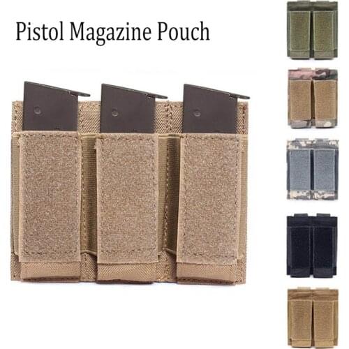 Tactical Molle 9mm Double Triple Magazine Pouch For Glock M9 1911 Handgun Pistol Mag Bag Hunting Flashlight Tool Knife Holder