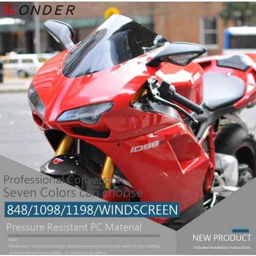 Double Bubble Windshield For Ducati 848 1098 1198 1098s 1198s Windscreen Screen Wind Deflectors Black Clear