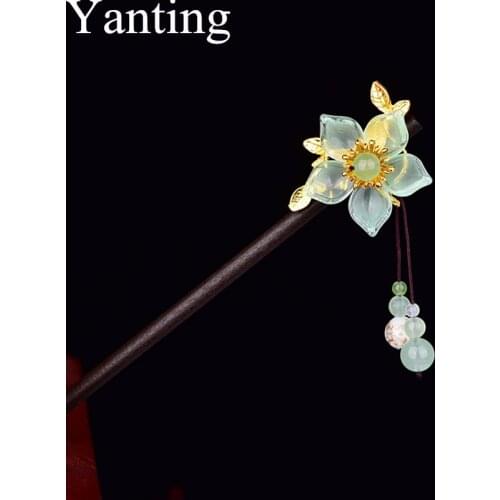 Yanting Vintage Wood Hair Stick For Women Bridal Hair Accessories Sweet Hairpin Clip Pin Bride Jewelry Decoration Gifts 008