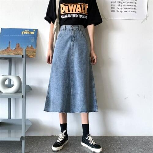 2021 High Quality Woman Jeans Skirt Womens Long Skirt Summer Women Plus Size Clothing Female Denim Skirts Mujer Faldas TN2759