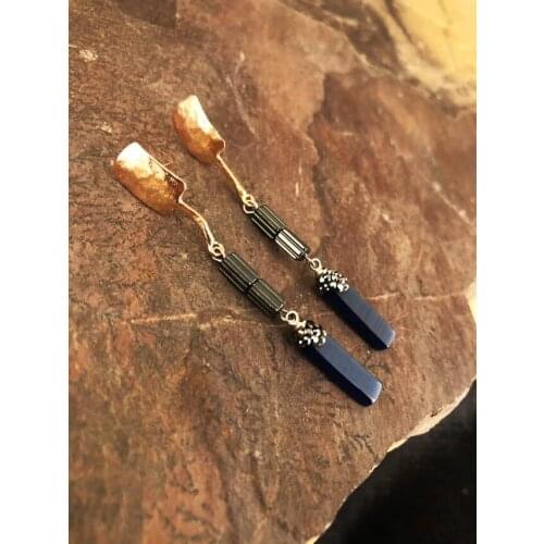 Dr Stone Natural Stone Women 'S Cat 'S Eye Stone Rose Gold Plated Earrings KR 439800260