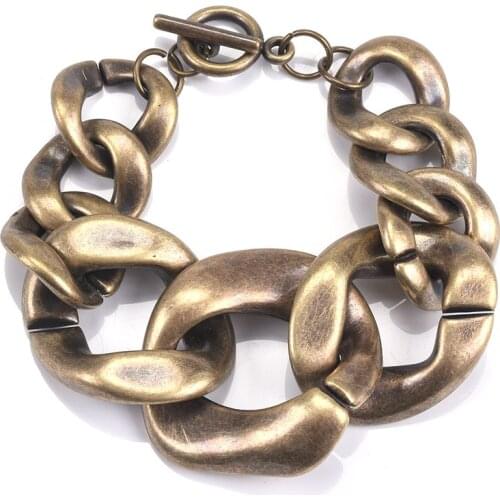 Boho Vintage Gold Color Chain Bracelets Women Statement Punk ZA Bracelet Bangle Jewelry Female Geometric Retro Charm Bracelets