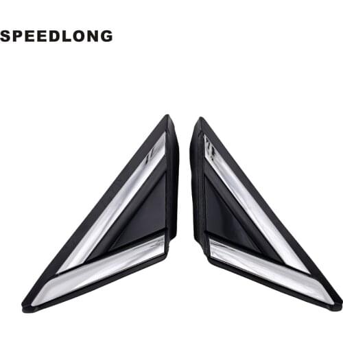 1 Pair New Front pillar view mirror triangle covers molding with chrome trims for FORD FUSION 2013-2018