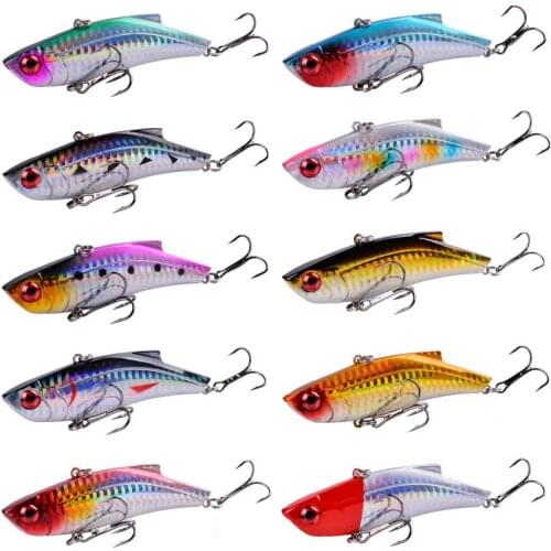 10PCS 27g Winter VIB Fishing Lure 9cm Hard Bait Inside Ice Sea Fishing Tackle Diving Swivel Jig Metal Wobbler Lure