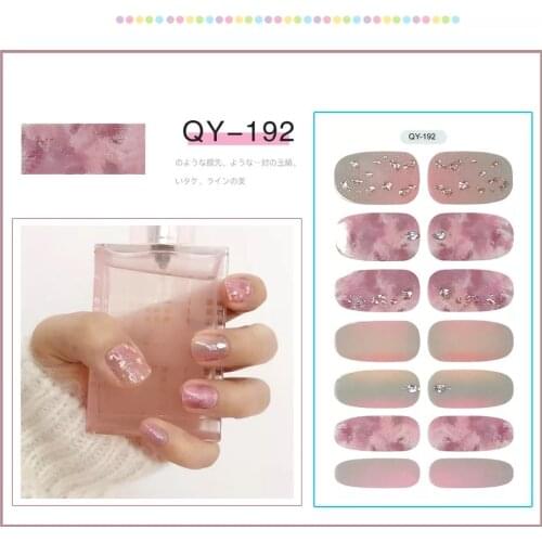 14pcs/sheet 2020 New Nail Art Sticker QY Series Full Cover Back Glue Design Wraps Waterproof DIY Beauty Manicure Decorative Tool