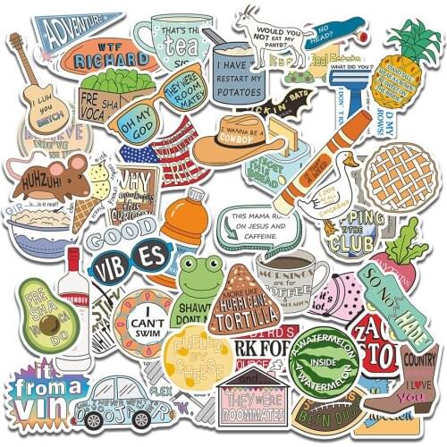 50PCS Classic Fresh Vine Stickers Travel Vinyl DIY To Laptop Skateboard frige Luggage PC Decal For Macbook/Asus/Xiaomi/HP/Huawei