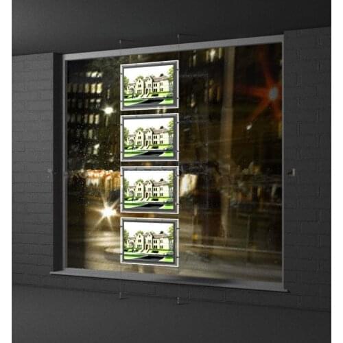 A3 LED Illuminate Window Display Kits Double Sided Panel Real Estate Agent 8PCS/lot