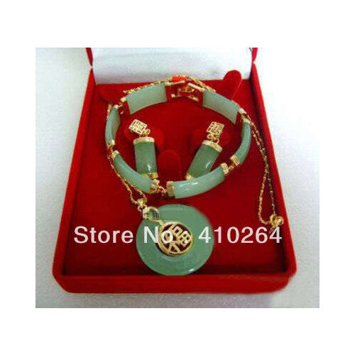 Free shipping $wholesale_jewelry_wig$ real lucky pendant bracelet earrings sets