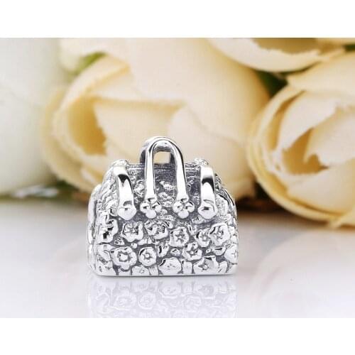 Free Shipping Authentic 925 Sterling Silver Shopping Bag Charms Fit Original Bracelet For Women DIY Jewelry S925 Beads
