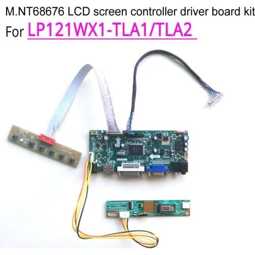 For LP121WX1-TLA1/TLA2 M.NT68676 screen drive controller board VGA DVI LCD monitor 12.1" 1280*800 LVDS 20-Pin CCFL DIY kit