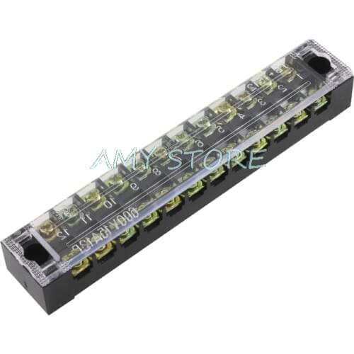 600V 15A 12 Positions Dual Row Screw Barrier Strip Terminal Block Wire connector TB-1512