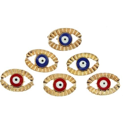 20pcs/lot Turkish Blue Eye Alloy Enamel Charms Demon Eye Pendant For Metal DIY Jewelry Mobile Phone Shell Patch Makings Findings
