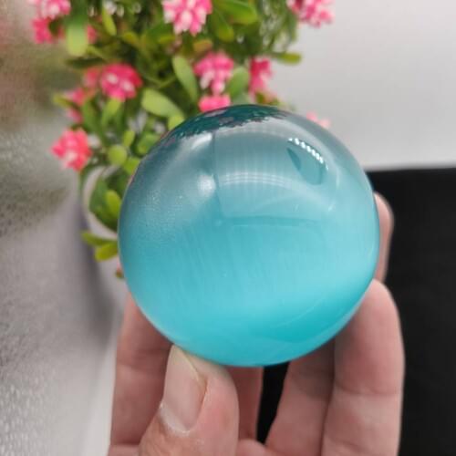 Hot Sell ASIAN QUARTZ BLUE CAT EYE CRYSTAL BALL SPHERE 57mm + STAND