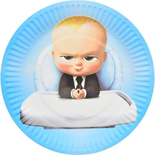 Hot party Baby Boss theme 20pcs/lot Ramadan Wedding Decoration Paper Plate Baby shower Happy birthday party supplies For home