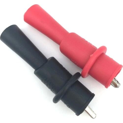 2Pcs Insulated MultiMeter Test Leads Alligator Clips Crocodile Clamp MultiMeter Test Probe for Insulated Test Leads