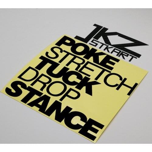 JKZ STKART Vinyl Die Cut Car Sticker Decal Poke Stretch Tuck Drop Stance 12 x 12 cm Motor Bike Laptop Helmet ATV Decoration