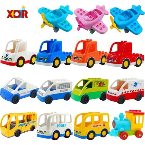 Building Blocks Children Toys Big Size Brick Building Blocks Toys Cartoon Car Airplane Train Model Toys Gifts
