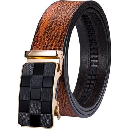 Leather Waist Belt Men New Brand Fashion Automatic Buckle Belts Comfort Leather Man Belt Business Party Gift Male Barry.Wang