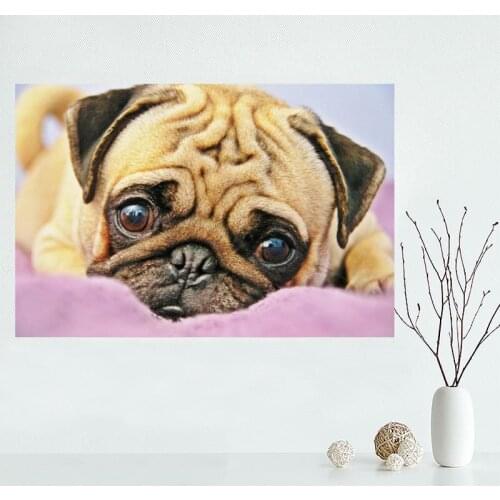 Nice Custom Pug Dog Canvas Poster Print painting Art Wall Silk Poster cloth print DIY Fabric Poster Y.88