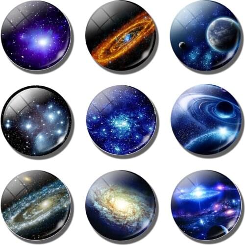 Galaxy planet moon stars Nebula Space fridge magnet Universe 30MM refrigerator magnets message board fridge sticker Home Decor