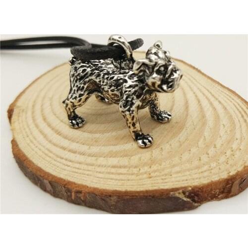 Dropship Trendy Vintage 3D Pug Pendant Necklace Cute Pet Puppy Dog Jewelry Women Chain Necklace Gift Antique