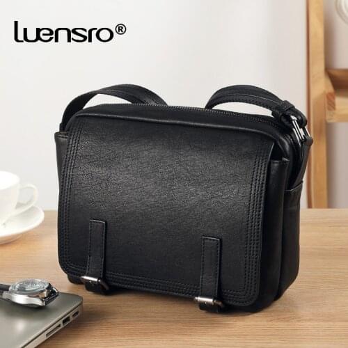 100% Genuine Leather Mens Shoulder Bag Cow Leather Crossbody Bag For Men Bags High Quality Male Business Travel Messenger Bags