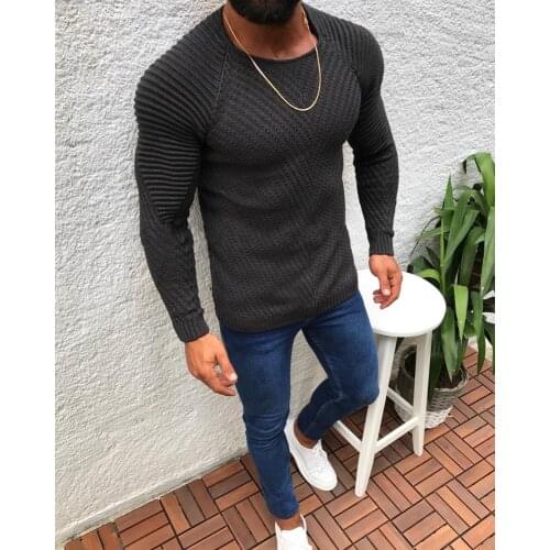 Mens brand sweater new fashion round neck pullover solid color sweater outwear black white gray camel sport coat