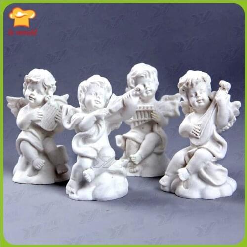Le to angel candle silica gel candle mould manual soap DIY materials soft mold 3 d winged angel