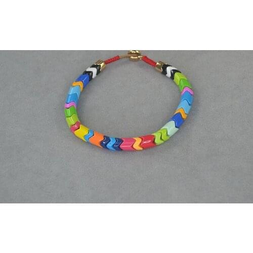 2021 new Bohemian style color arrow Style Enamel Bead Bracelet hand made texture stick mix with wind street fashion