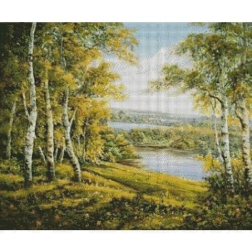 Top new Embroidery Counted Cross Stitch Kits Needlework - Crafts 14 ct DMC DIY Arts Handmade Decor - dream forest 2