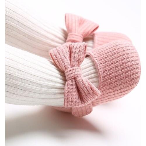 Newborn Baby Shoes Boy Girl Bowknot Boots Toddler First Walkers Booties Cotton Comfortable Soft Anti-slip Baby