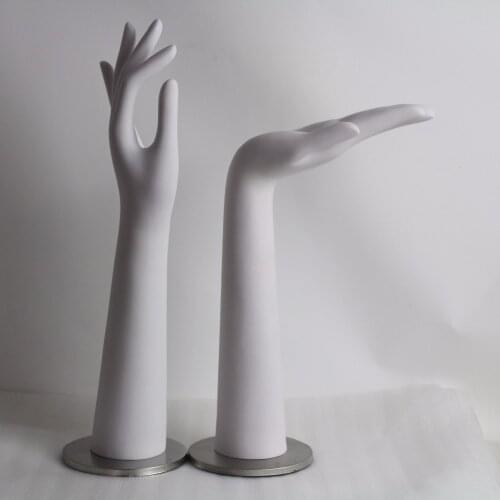 One Pair Female White Mannequin Hand For Jewelry And Glove Display Include Base