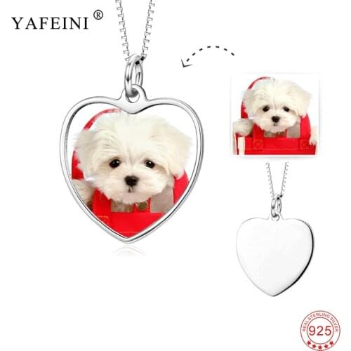 925 Sterling Silver Customized Name and Photo Necklace Personalized Heart Pendant Necklace Fashion Accessories
