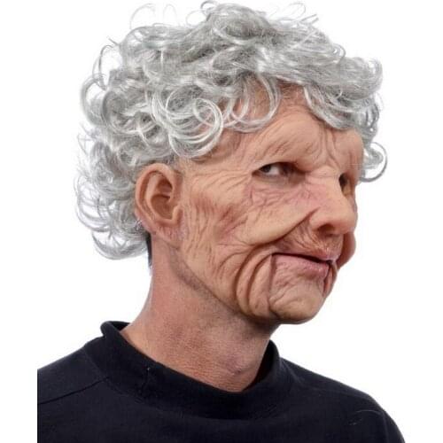 Full Face Grandma Grandpa Mask Halloween Costume Old Man Funny Masks Headgear