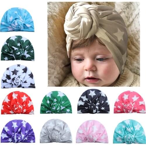 ON SALE 1PCS Children Winter Warm Hats India Cap for Kid Turban Hats Star Knot Skullies Beanie Girl Head Wrap Bohemian Cap