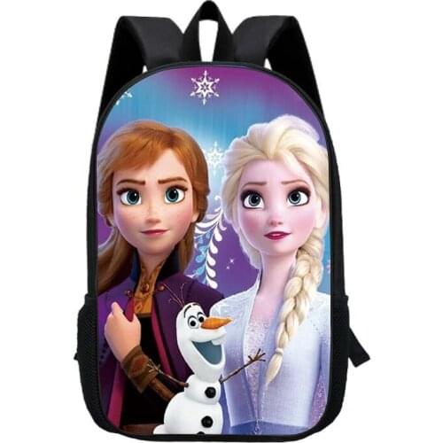 Girls AnnaSnow Queen Princess Printing Backpacks Disney School Bag Breathable Backpack