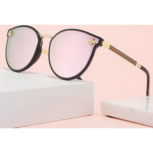 2021 Luxury Bee Fashion for Women Sunglasses Men Square Brand Design Sun Glasses Female Oculos Retro Male Iron