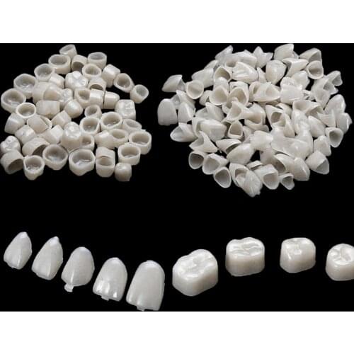 100pcs Dental Teeth Veneers Ultra Thin Whitening Resin Molar Anterior Temporary Crown Porcelain Dental Material Oral Care Tools