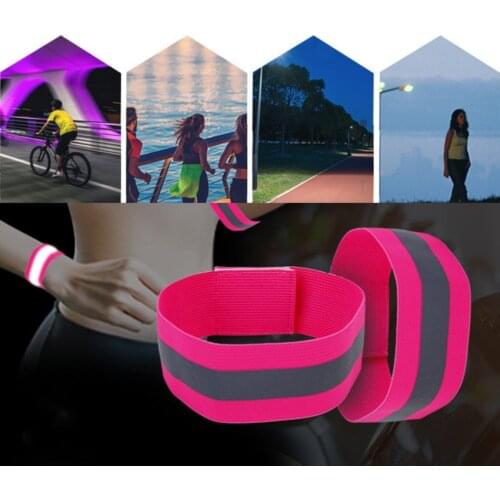 Reflective Bands Elasticated Armband Wristband Ankle Leg Straps Safety Reflector Tape Straps for Night Jogging Walking Biking