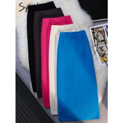 Вязаные юбки-карандаши Syiwidii China At AliExpress