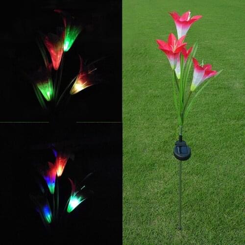Solar Lily Lantern Outdoor LED Simulation Lantern LED Lawn Light Pole Light backyard decor outdoor lighting solar light