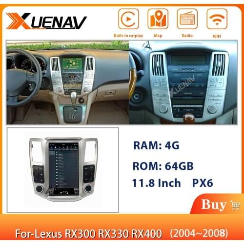 Android System 11.8 Inch DVD Player For-LEXUS RX300/330/350/400h 2004-2008 Car GPS Navigation Multimedia Player Support Carplay